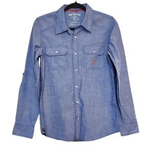 Epic Threads Men's Blue Chambray Button Down Shirt XL